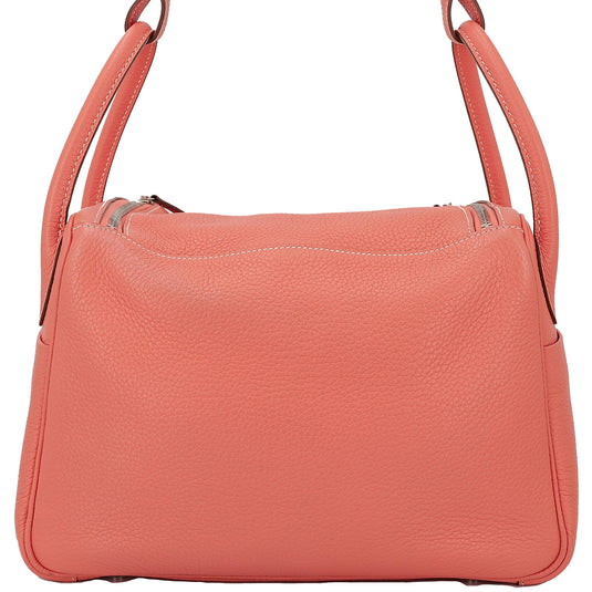 Hermès Lindy 30 shoulder bag in Crevette Clemence leather- Palladium hardware