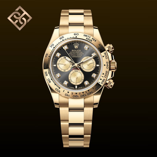 Cosmograph Daytona 126508 Bright Black & Golden Dial with Diamonds