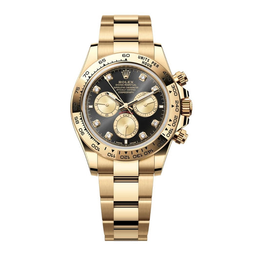 Cosmograph Daytona 126508 Bright Black & Golden Dial with Diamonds