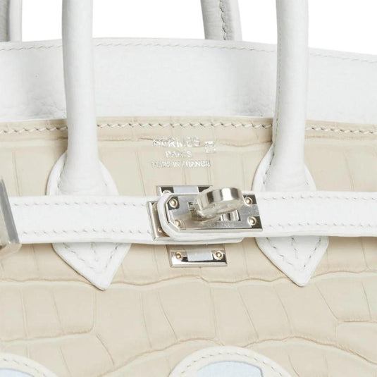 Hermès Sac Faubourg Birkin 20 White Matte Alligator- Palladium Hardware