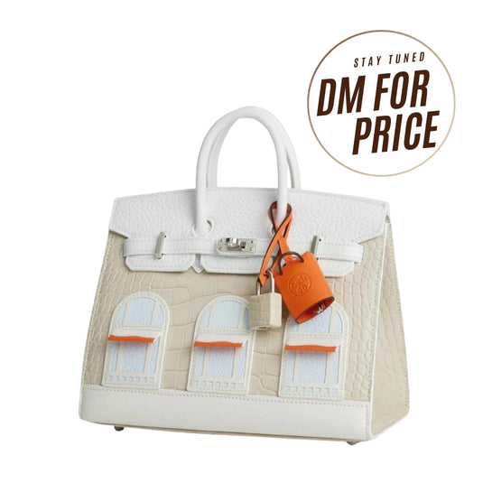 Hermès Sac Faubourg Birkin 20 White Matte Alligator- Palladium Hardware