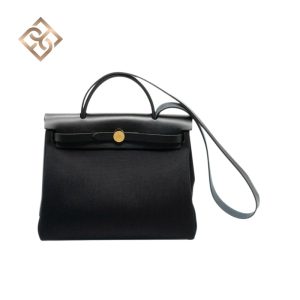 Hermès Herbag black 2023 Canvas and Leather Gold Hardware