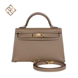 Kelly Sellier 20 Etoupe Epsom Gold Hardware