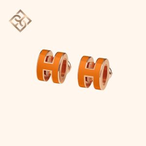 Mini Pop H Earrings Orange soie