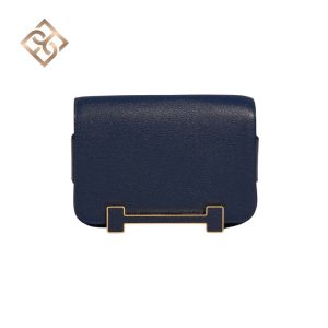 Hermès Geta Chevre Mysore Navy Gold Hardware