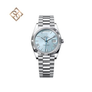 Day-Date 40 Oyster, 40 mm, platinum, Ice blue - 228236
