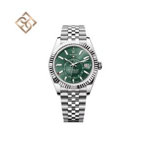 Sky Dweller, 42 mm Oystersteel white gold and Mint green 336934
