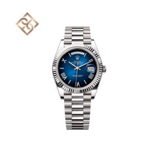 Day-Date 40 Oyster, 40 mm, white gold, Blue ombré - 228239