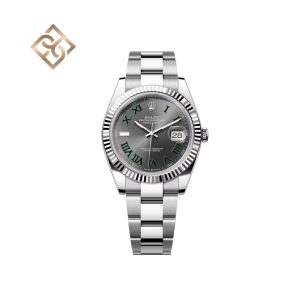 Datejust 41 Oyster, 41 mm, Oystersteel and white gold, Slate, Oyster - 126334