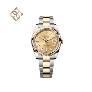Datejust 41 Oyster, 41 mm, Oystersteel and yellow gold, Champagne, Oyster - 126333