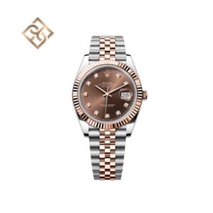 Datejust 41 Oyster, 41 mm, Oystersteel and Everose gold, Chocolate set with diamonds, Jubilee - 126331