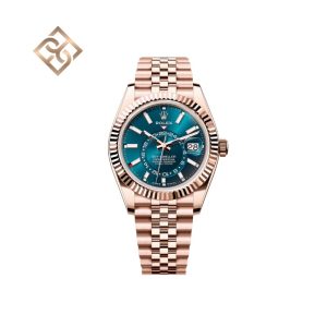 Sky-Dweller Oyster, 42 mm, Everose gold, Blue-green, Jubilee - 336935