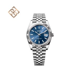 Datejust Oyster, 31 mm, Oystersteel and white gold, Bright blue 278274