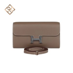 Hermès Constance Wallet To Go Etoupe Evercolor Palladium Hardware
