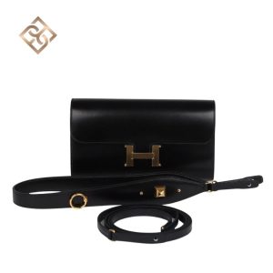 Hermès Constance Wallet To Go Black Box Gold Hardware