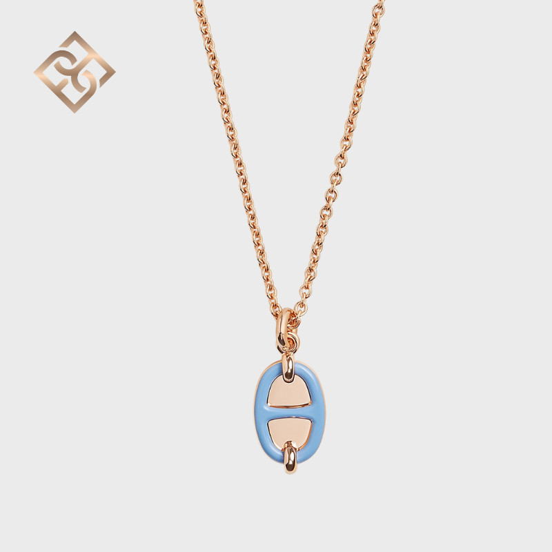 Mini Maillon Pendant - Bleu De Lille