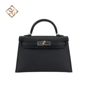 Hermès Kelly Black Epsom Mini Kelly 20 II Electrum Hardware