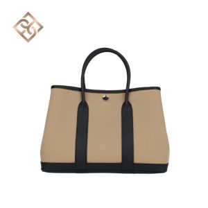 Hermès Garden Party 30 Trench Toile and Black Negonda - Palladium Hardware