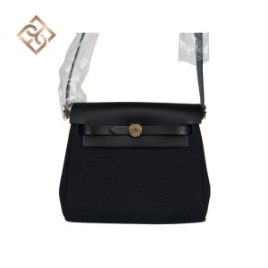 Hermès Herbag Zip 20 Mini Black Toile Militaire Canvas and Black Vache Hunter Gold Hardware