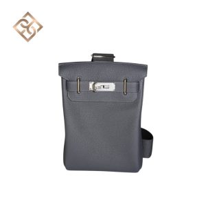 Hermès Hac a Dos PM Ardoise with Palladium Hardware in Togo leather