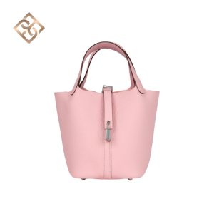 Picotin Lock 18 Rose Sakura Clemence Palladium Hardware