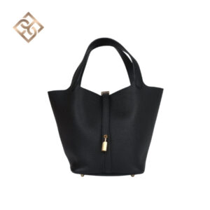 Hermès Picotin 22 Black Clemence Lock Gold Hardware