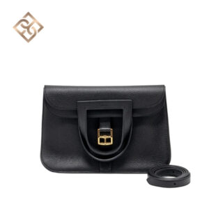 Hermès Halzan 31 Clemence Black Gold Hardware