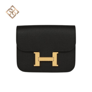 Hermès Constance Slim Wallet Black Epsom Gold Hardware