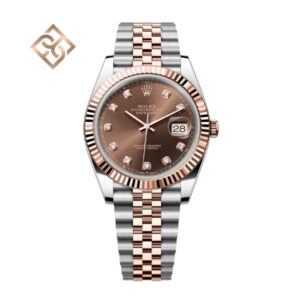 Datejust 41 Oyster, 41 mm, Oystersteel and Everose gold, Chocolate set with diamonds, Jubilee - 126331