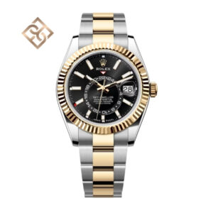 Sky-Dweller Oyster, 42 mm, Oystersteel and yellow gold, Bright black, Oyster - 336933