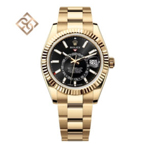 Sky-Dweller Oyster, 42 mm, Yellow gold, Bright black, Oyster - 336938