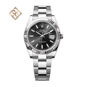 Datejust 41 Oyster, 41 mm, Oystersteel and white gold, Bright black, Oyster - 126334