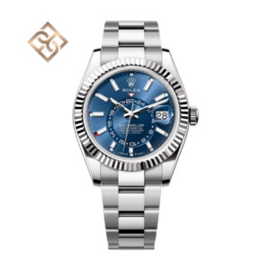 Sky-Dweller Oyster, 42 mm, Oystersteel and white gold, Bright blue, Oyster - 336934