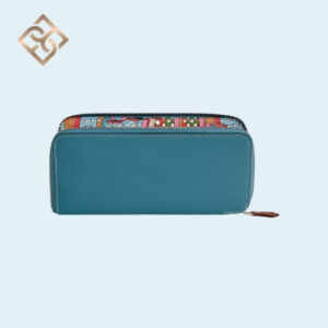 Hermès Silk In Classique long wallet Bleu Jean