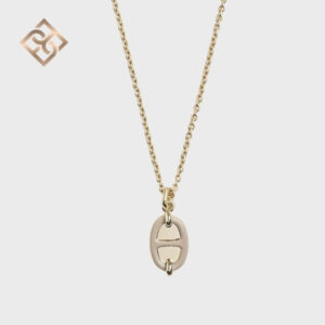 Hermès Mini Maillon Pendant - Rose Gold - Marron Glacé