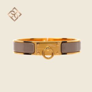 Hermès Enamel Clic Anneau Bracelet Marron Glace - RGHW - PM
