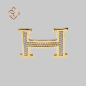 Hermès “Constance” Diamond “H’ Belt Buckle 18k yellow gold