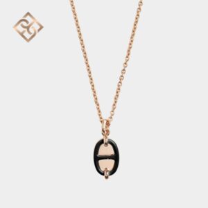 Hermès Mini Maillon Pendant – Rose Gold – Noir